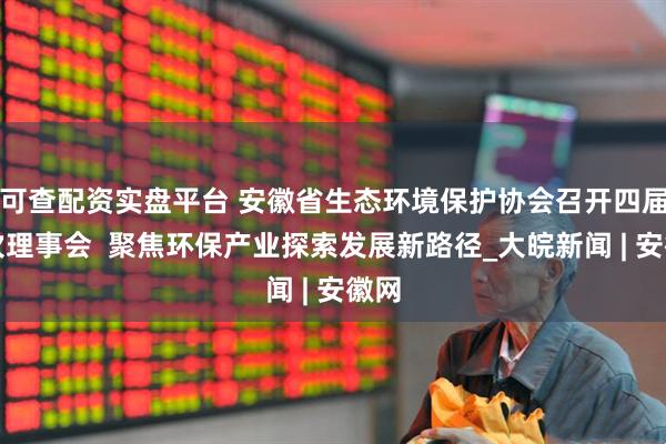 可查配资实盘平台 安徽省生态环境保护协会召开四届一次理事会  聚焦环保产业探索发展新路径_大皖新闻 | 安徽网