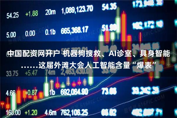 中国配资网开户 机器狗搜救、AI诊室、具身智能……这届外滩大会人工智能含量“爆表”